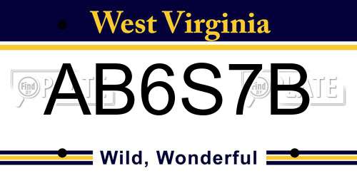 AB6S7B West Virginia License Plate