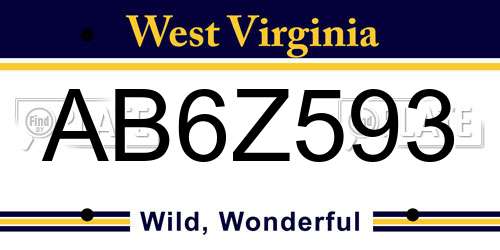 AB6Z593 West Virginia License Plate
