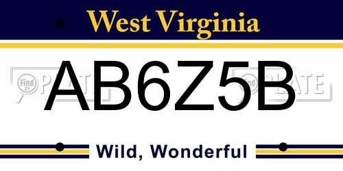 AB6Z5B West Virginia License Plate