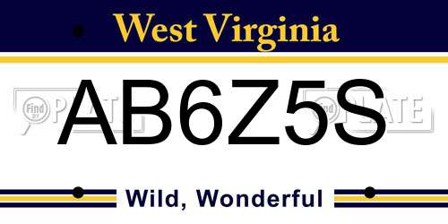 AB6Z5S West Virginia License Plate