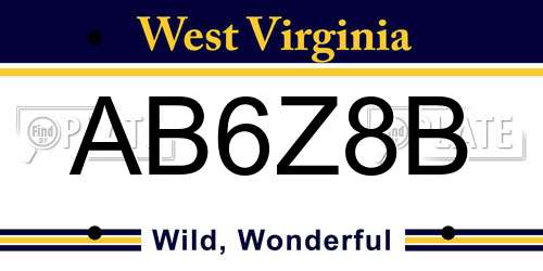 AB6Z8B West Virginia License Plate