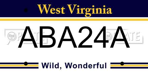 ABA24A West Virginia License Plate