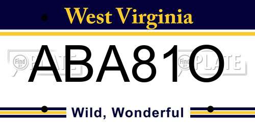 ABA81O West Virginia License Plate