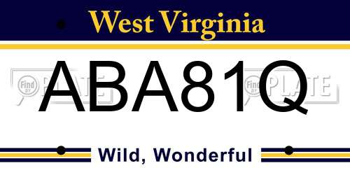 ABA81Q West Virginia License Plate
