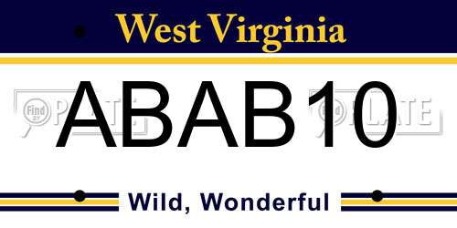 ABAB10 West Virginia License Plate