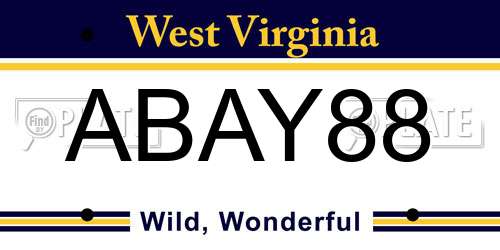 ABAY88 West Virginia License Plate