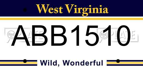 ABB1510 West Virginia License Plate