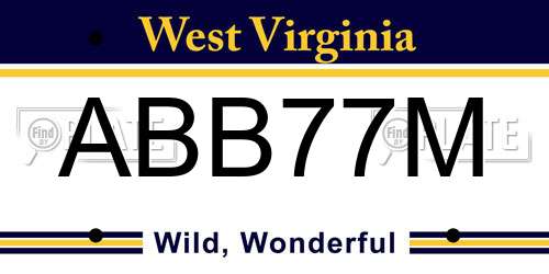 ABB77M West Virginia License Plate