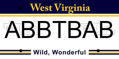 ABBTBAB West Virginia License Plate