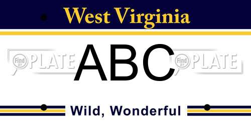 ABC West Virginia License Plate