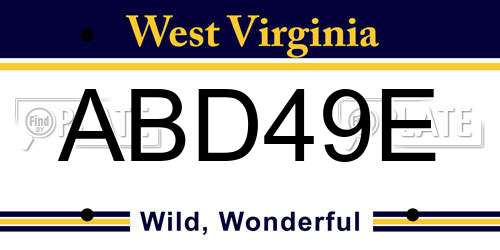 ABD49E West Virginia License Plate