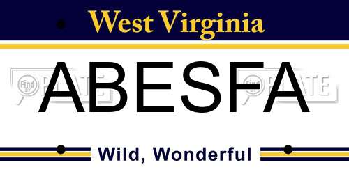 ABESFA West Virginia License Plate