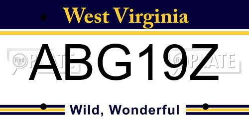 ABG19Z West Virginia License Plate