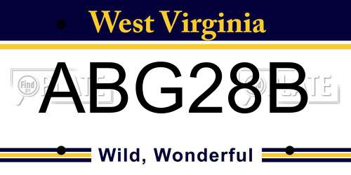 ABG28B West Virginia License Plate
