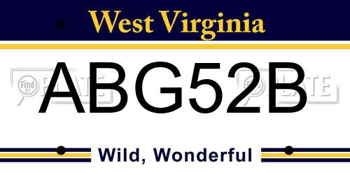 ABG52B West Virginia License Plate