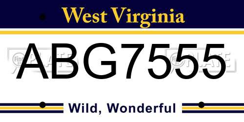 ABG7555 West Virginia License Plate