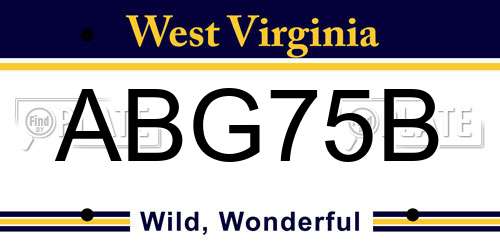 ABG75B West Virginia License Plate