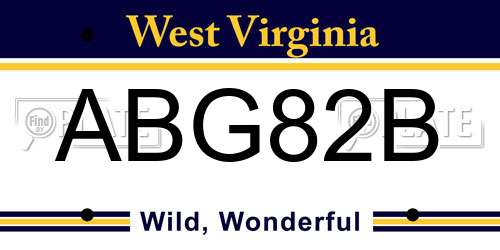 ABG82B West Virginia License Plate