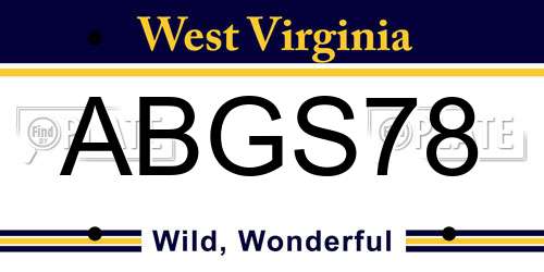 ABGS78 West Virginia License Plate