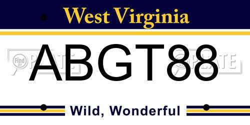 ABGT88 West Virginia License Plate