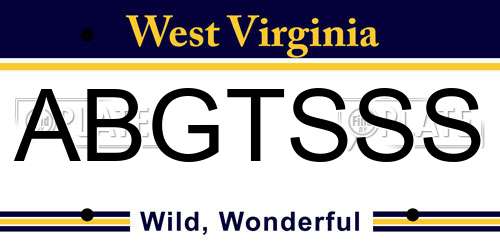 ABGTSSS West Virginia License Plate