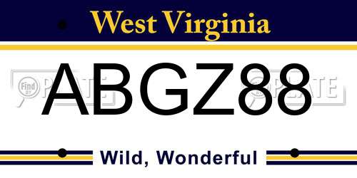ABGZ88 West Virginia License Plate