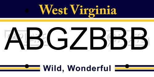 ABGZBBB West Virginia License Plate