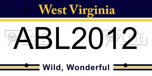 ABL2012 West Virginia License Plate