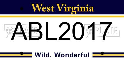 ABL2017 West Virginia License Plate