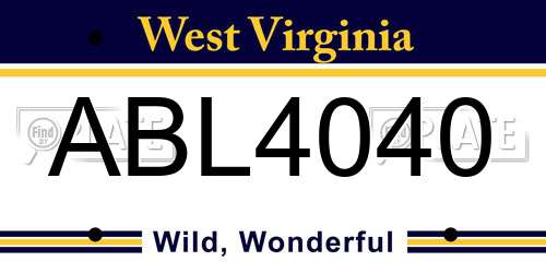 ABL4040 West Virginia License Plate