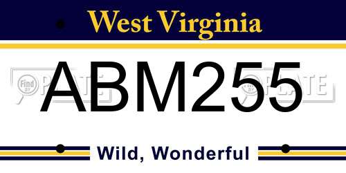 ABM255 West Virginia License Plate