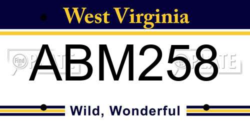 ABM258 West Virginia License Plate