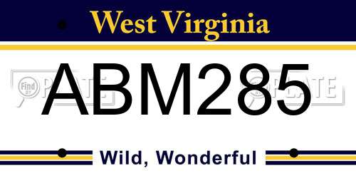 ABM285 West Virginia License Plate