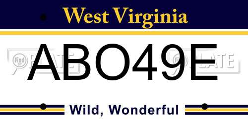 ABO49E West Virginia License Plate