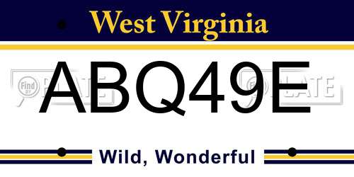 ABQ49E West Virginia License Plate