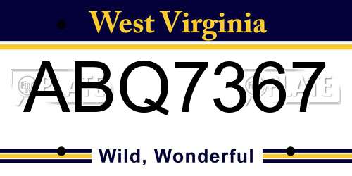 ABQ7367 West Virginia License Plate