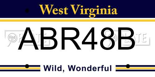 ABR48B West Virginia License Plate