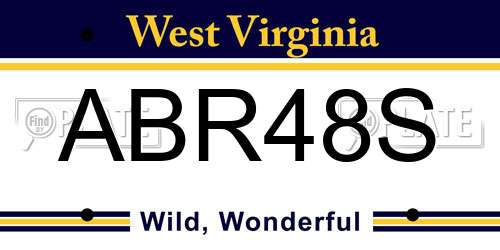 ABR48S West Virginia License Plate