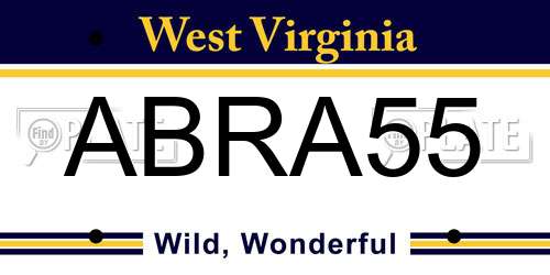 ABRA55 West Virginia License Plate