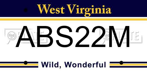 ABS22M West Virginia License Plate