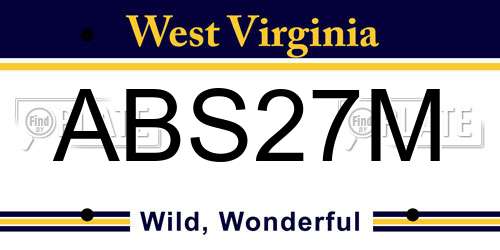 ABS27M West Virginia License Plate