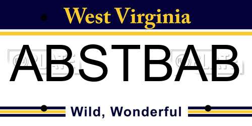 ABSTBAB West Virginia License Plate