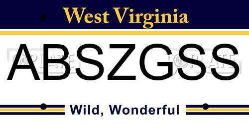 ABSZGSS West Virginia License Plate
