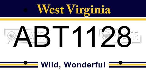 ABT1128 West Virginia License Plate