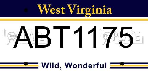 ABT1175 West Virginia License Plate