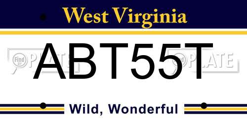 ABT55T West Virginia License Plate