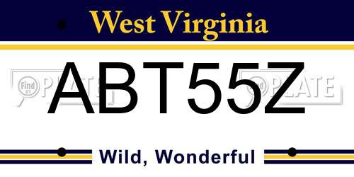 ABT55Z West Virginia License Plate