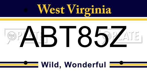 ABT85Z West Virginia License Plate
