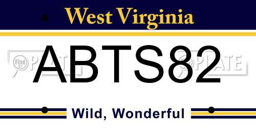 ABTS82 West Virginia License Plate