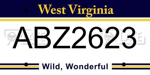 ABZ2623 West Virginia License Plate